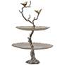 1_Atelier Gold and Silver 24" High 2-Tier Serving Plates