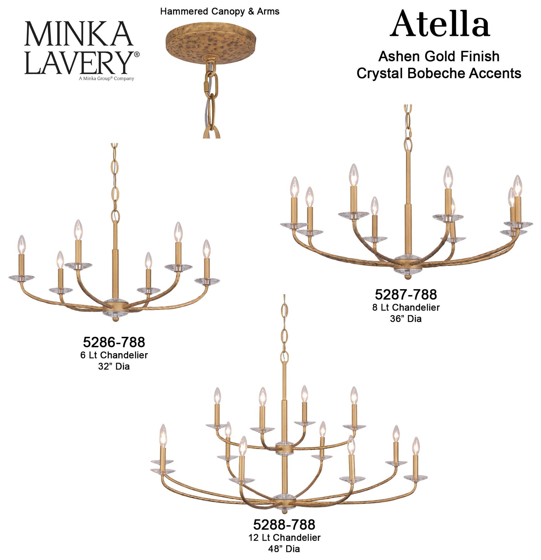 Atella 36" Wide Ashen Gold 8-Light Chandelier
