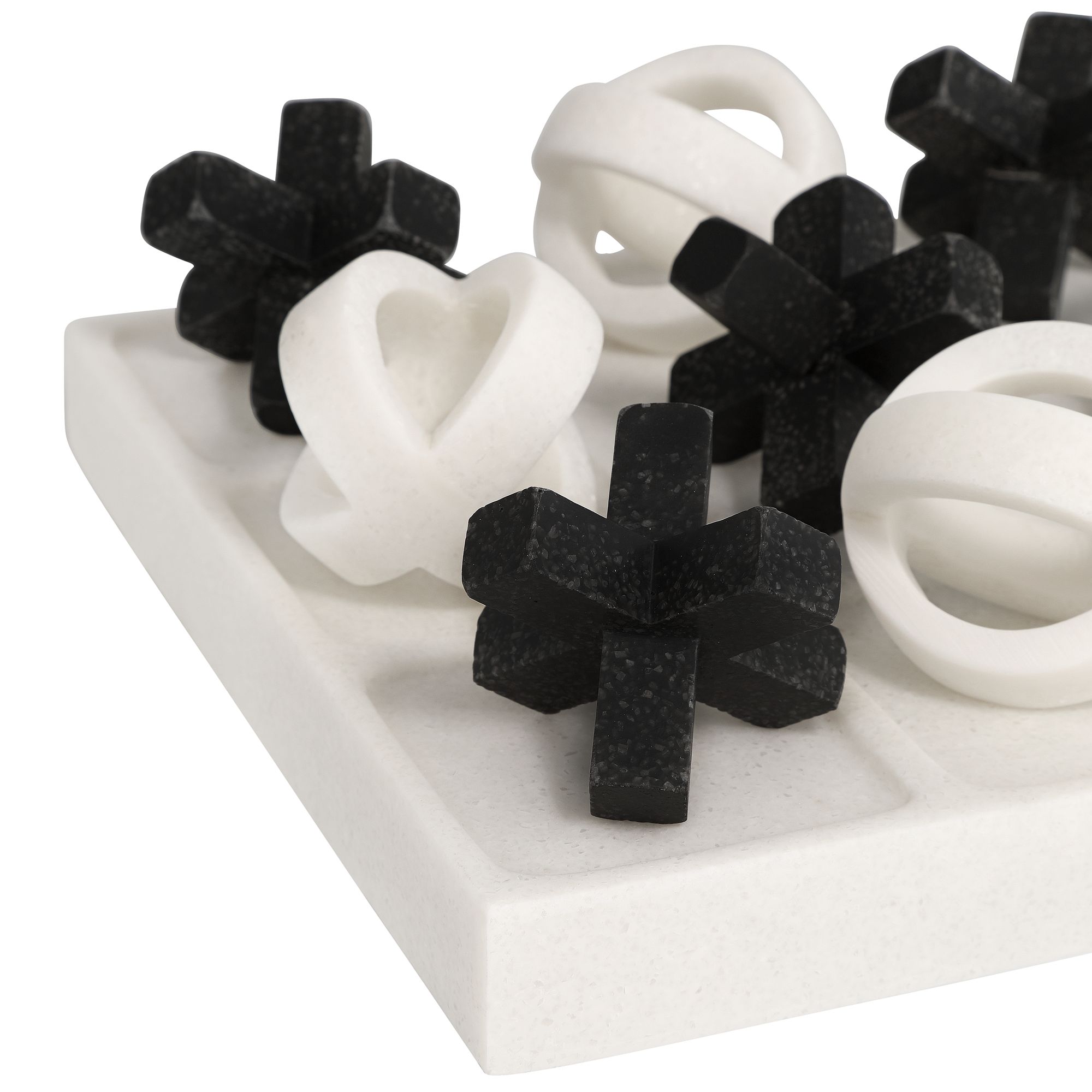 Image 2 Atem 8 1/4" Wide Matte Black and White 3D Tic-Tac-Toe Set more views