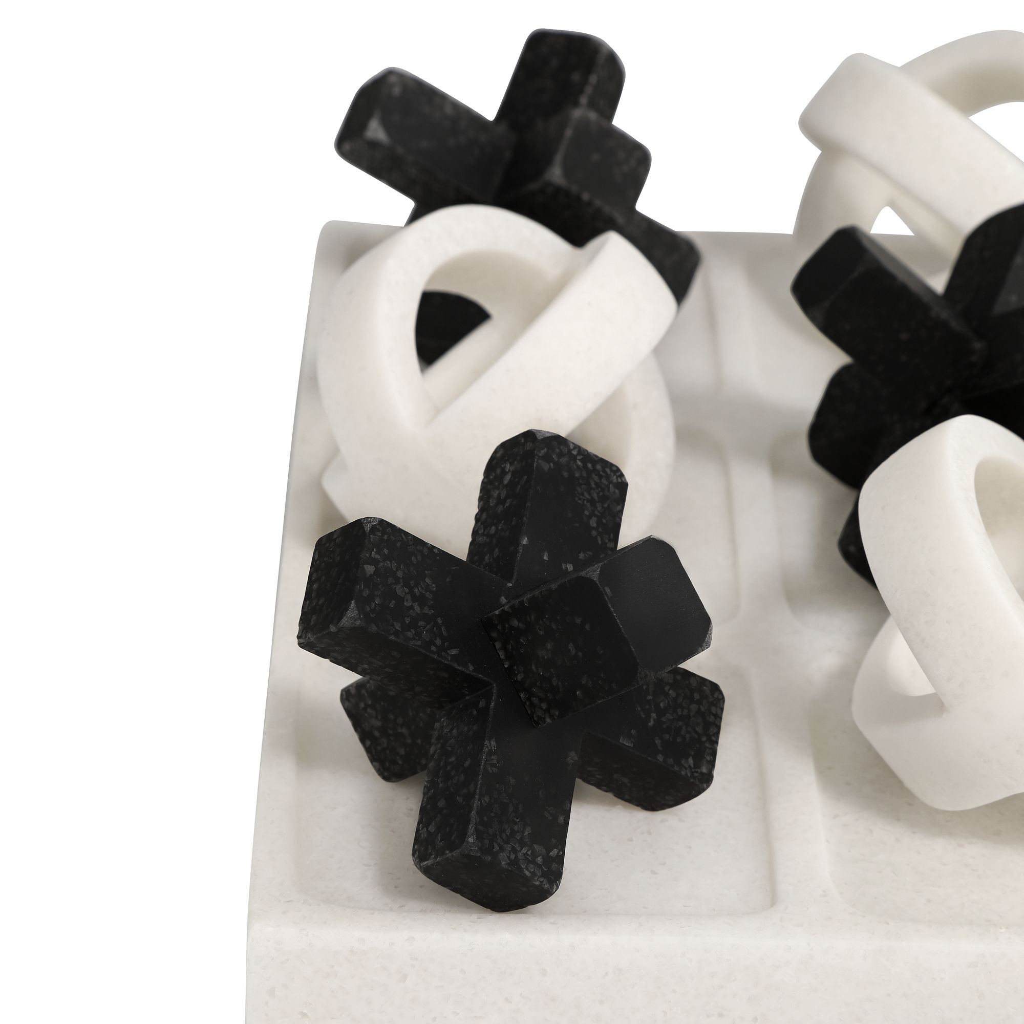 Image 3 Atem 8 1/4" Wide Matte Black and White 3D Tic-Tac-Toe Set more views