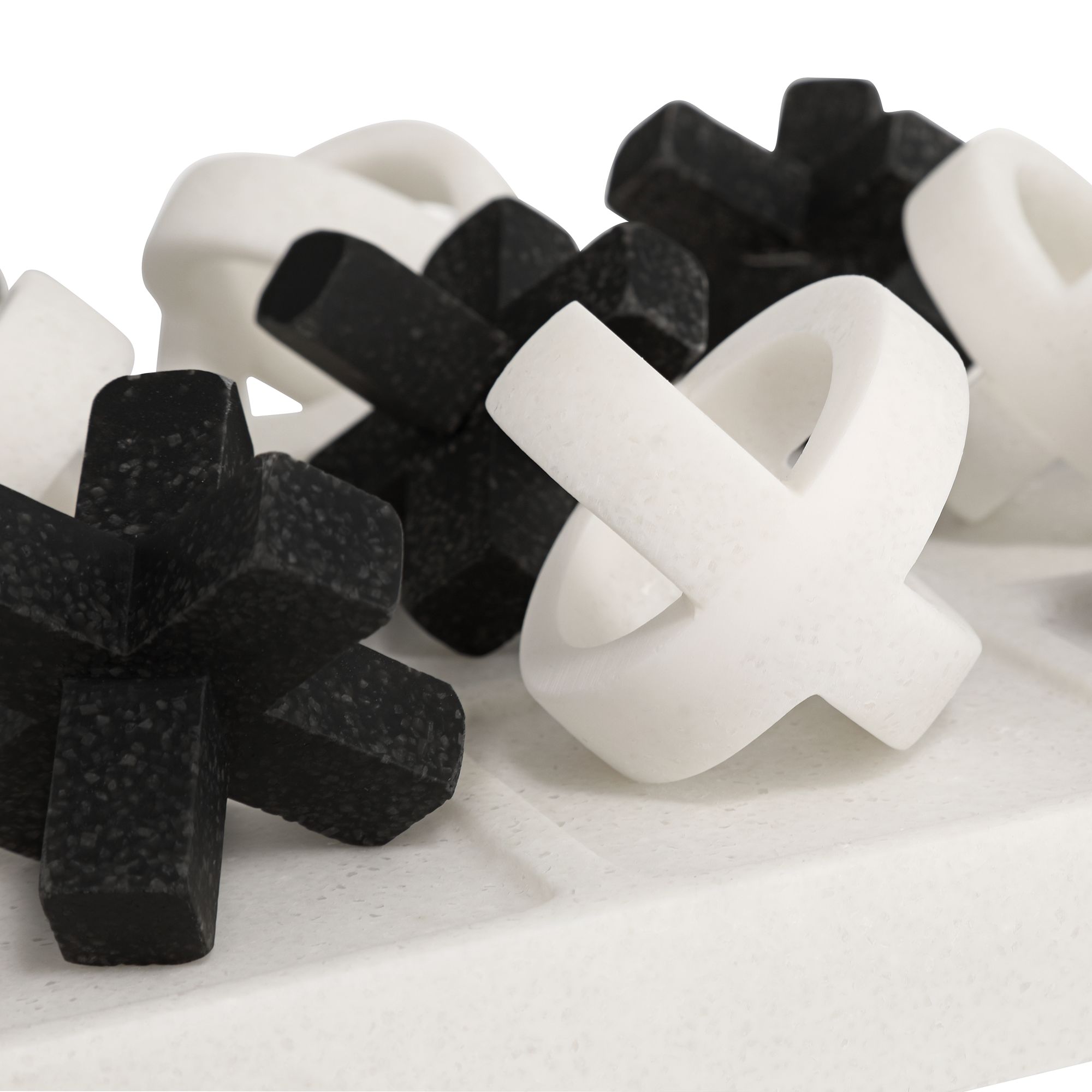 Image 4 Atem 8 1/4" Wide Matte Black and White 3D Tic-Tac-Toe Set more views