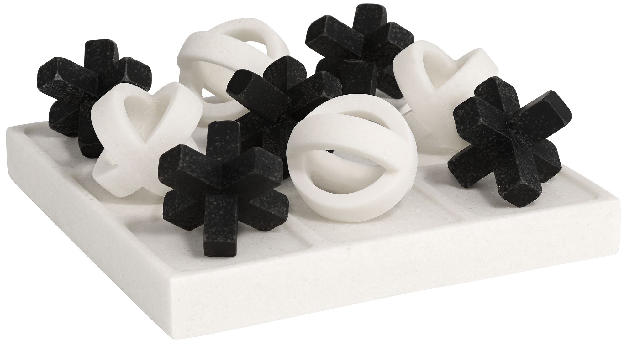 Image 5 Atem 8 1/4" Wide Matte Black and White 3D Tic-Tac-Toe Set more views