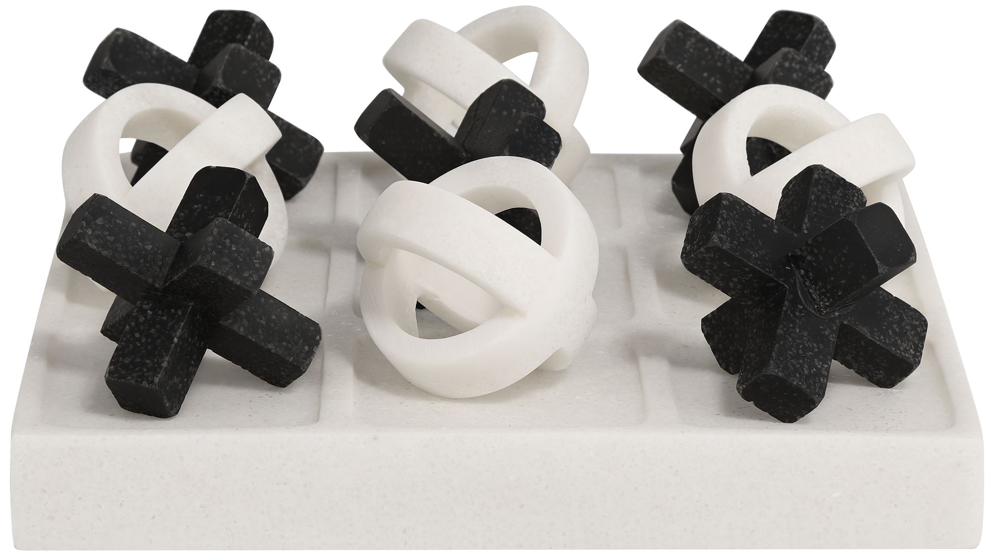 Image 6 Atem 8 1/4" Wide Matte Black and White 3D Tic-Tac-Toe Set more views