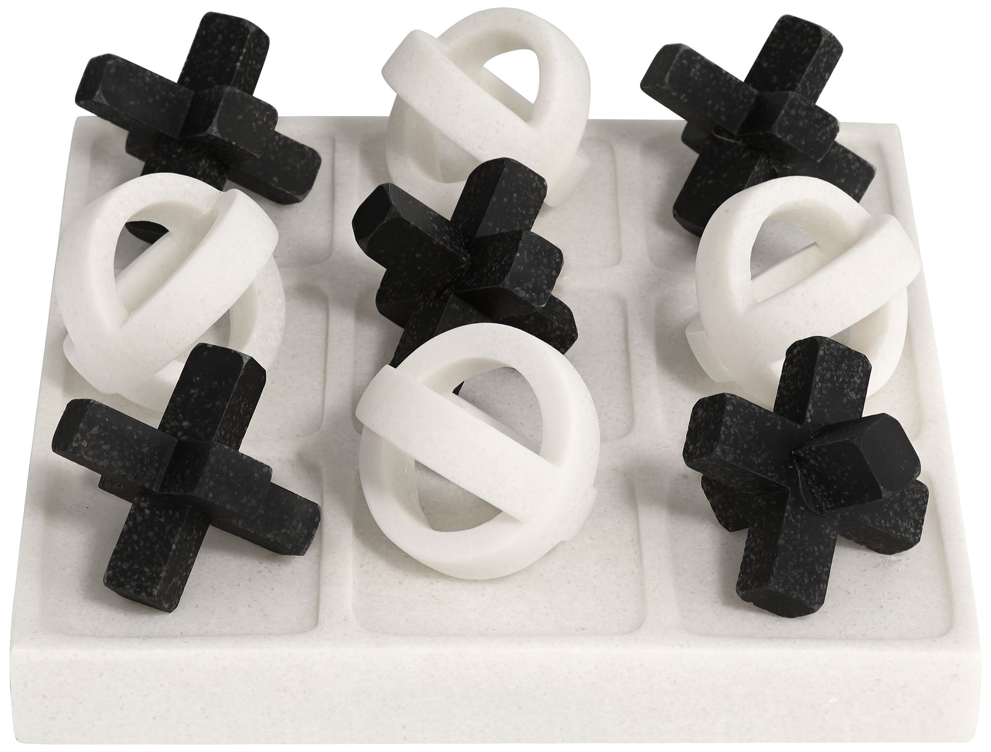 Image 7 Atem 8 1/4" Wide Matte Black and White 3D Tic-Tac-Toe Set more views