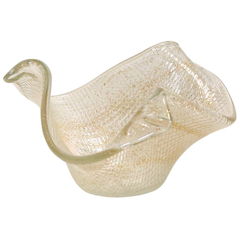 Image 1 Atena 14" Wide Transparent Gold Bowl