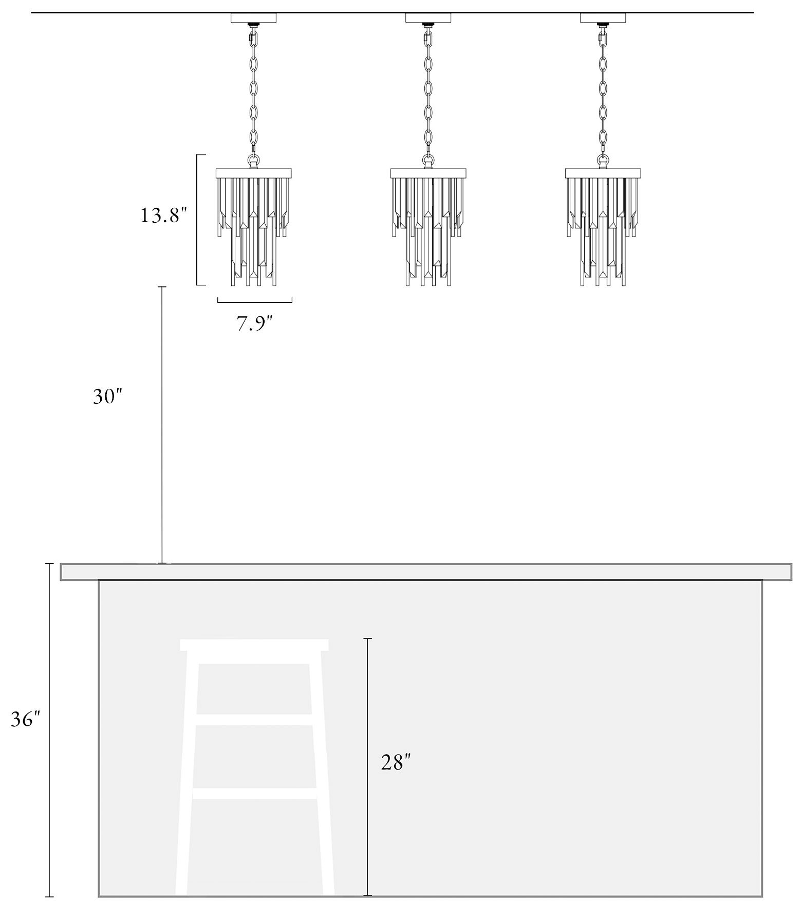 Athean 1-Light Crystal Pendant Light - Made to Order