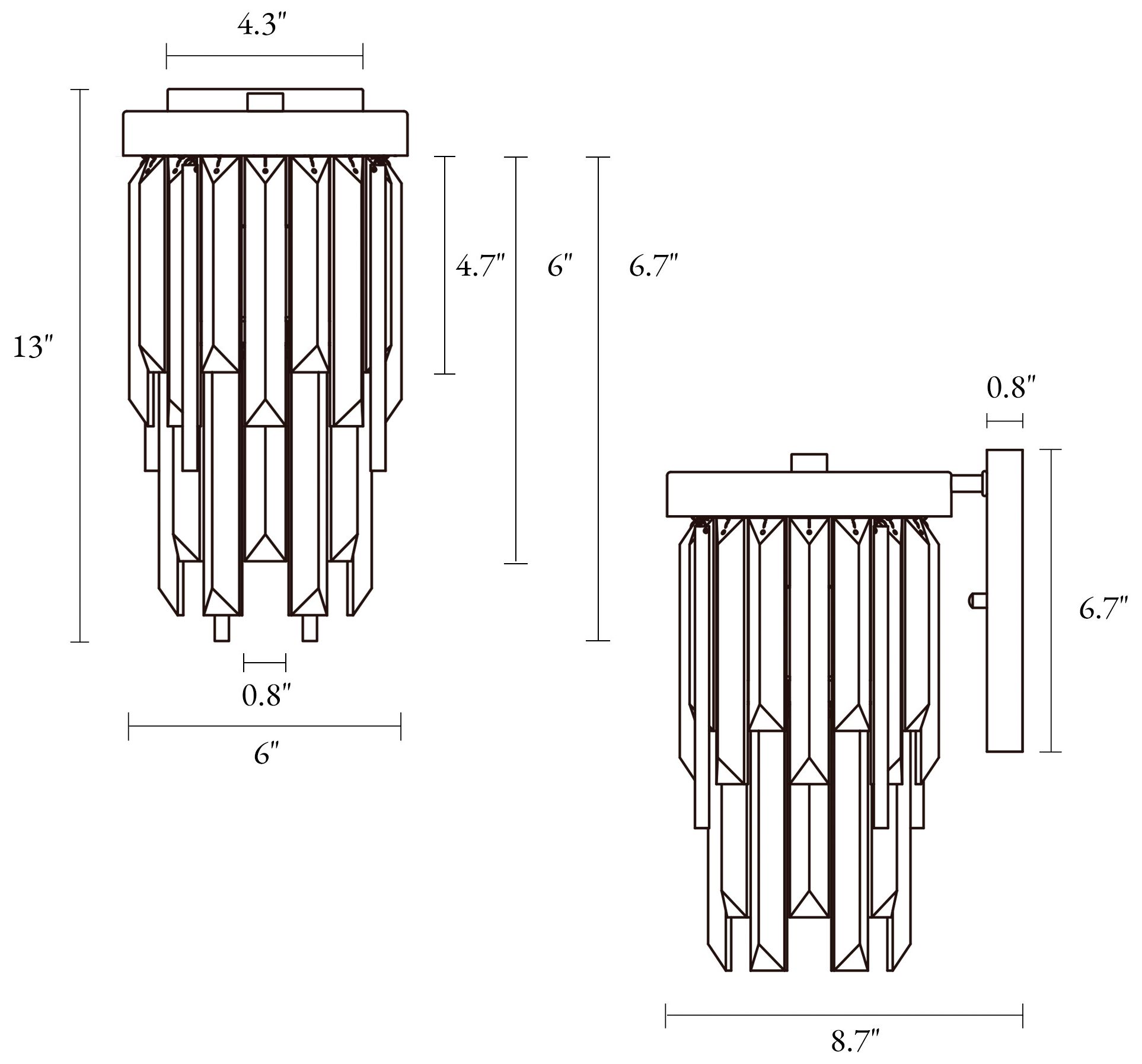 Image 2 Athean 1-Light Crystal Wall Sconces - Made to Order more views