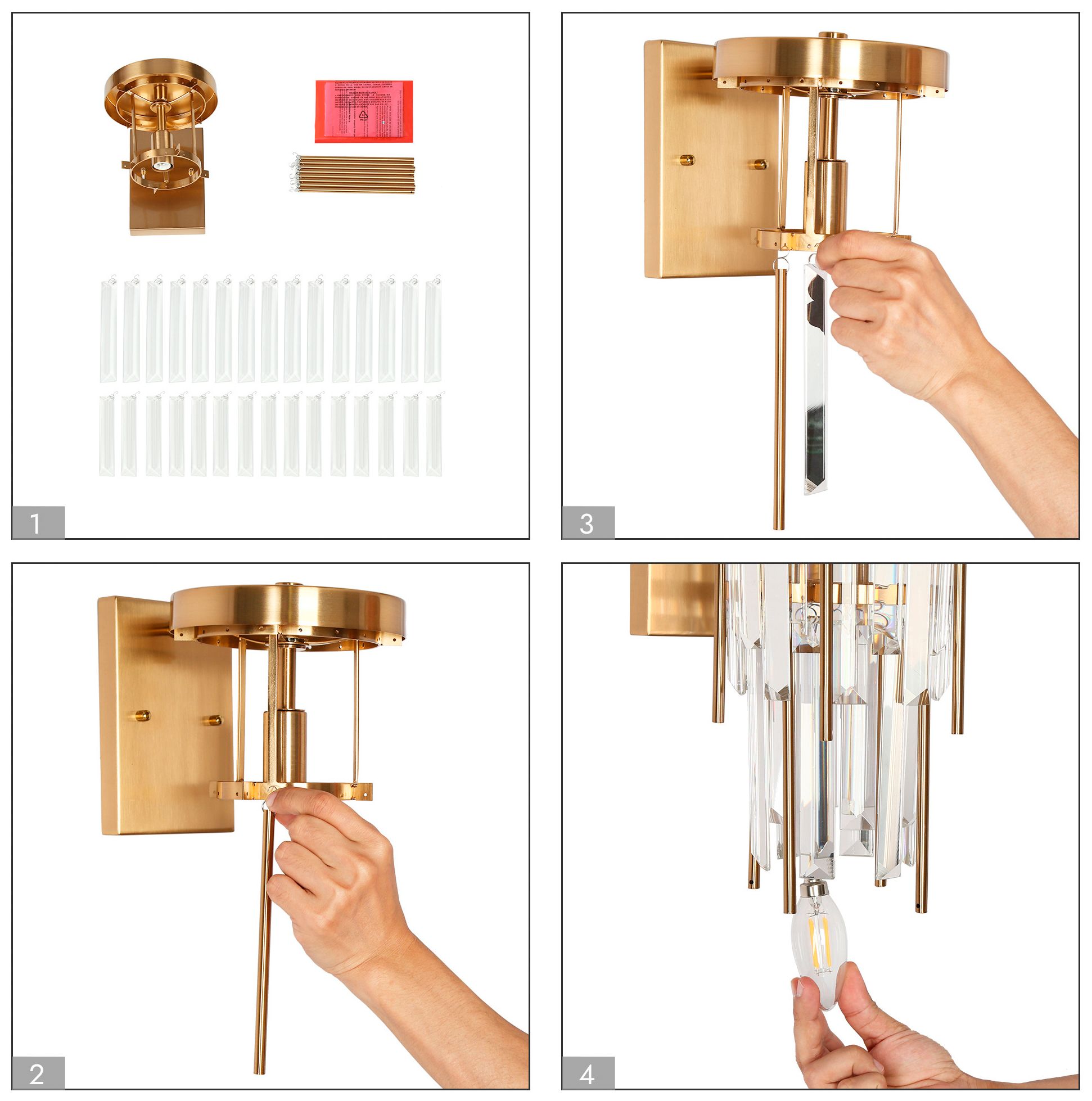 Athean 1-Light Crystal Wall Sconces