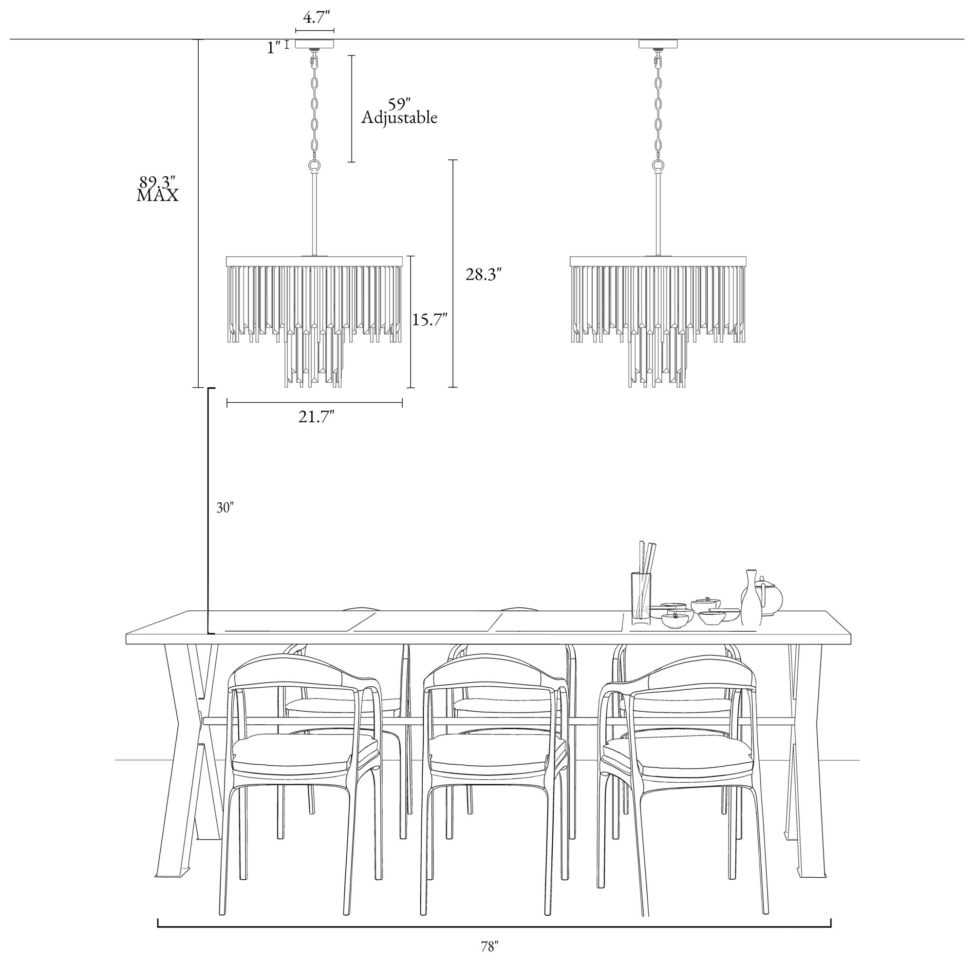 Image 4 Athean 7-Light Crystal 2-Tier Chandelier - Made to Order more views