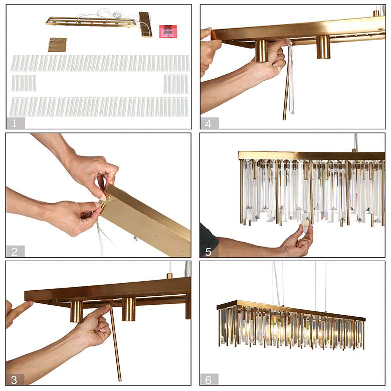 Image 6 Athean 7-Light Crystal Island Chandelier more views