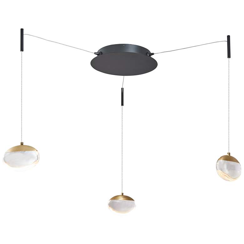 Image 1 Athena 11 3/4" Wide Matte Black 3-Light LED Octopus Pendant