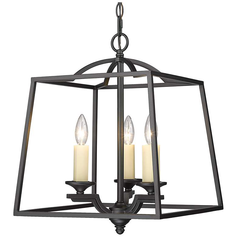 Image 1 Athena 14 1/2" Wide Natural Black 3-Light Pendant