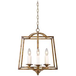 Athena 14 3/4&quot; Wide Grecian Gold Open Cage Small Foyer Pendant