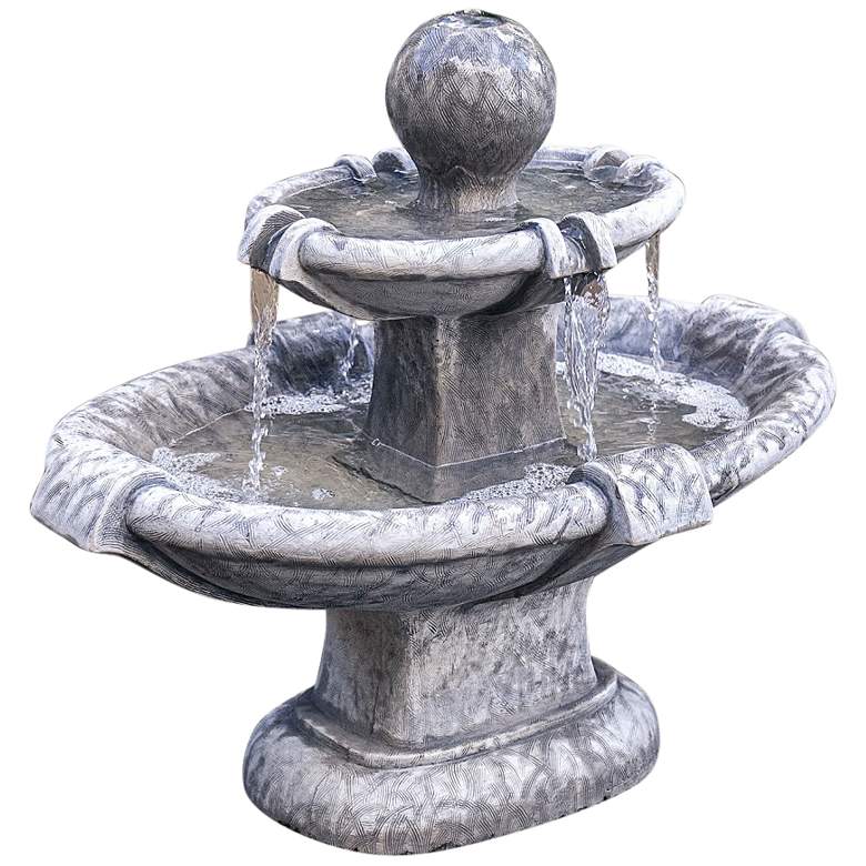 Image 2 Athena 27 1/2"H Trevia Graystone LED Outdoor Water Fountain