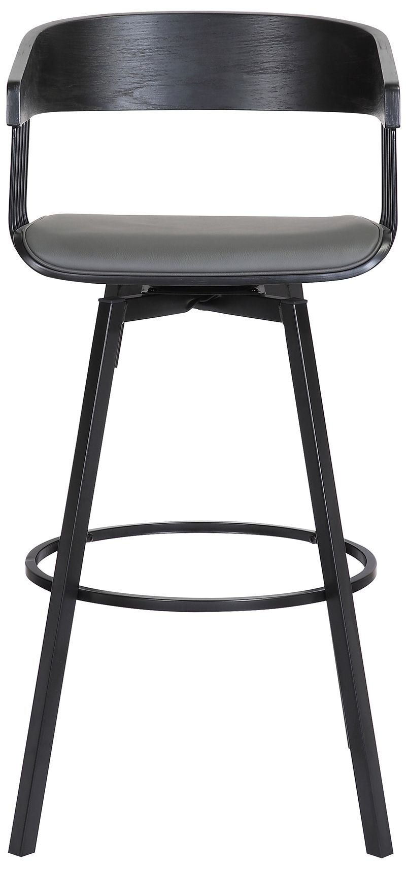 Image 3 Athena 27 In. Swivel Counter Stool in Black Wood and Grey Faux Leather more views