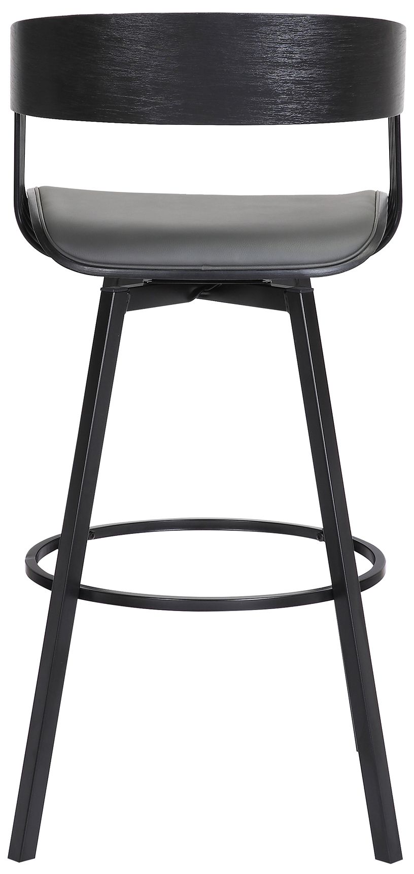 Image 6 Athena 27 In. Swivel Counter Stool in Black Wood and Grey Faux Leather more views