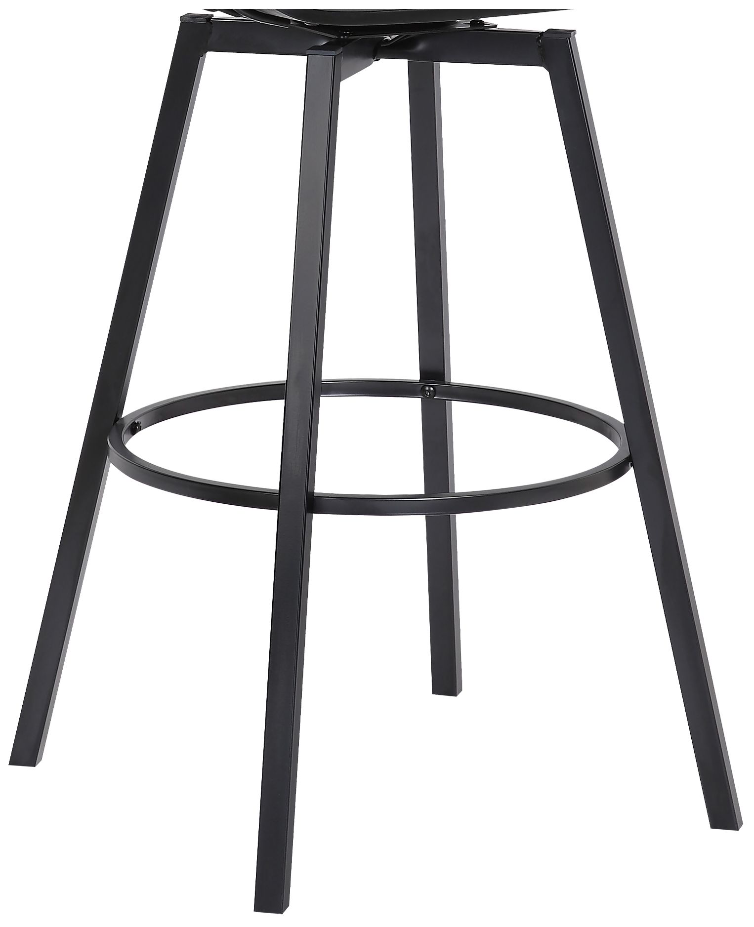 Athena 27 In. Swivel Counter Stool in Black Wood and Grey Faux Leather