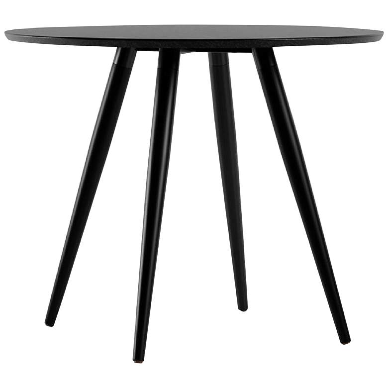 Image 2 Athena 35 1/2 inch Wide Matte Black Wood Round Dining Table