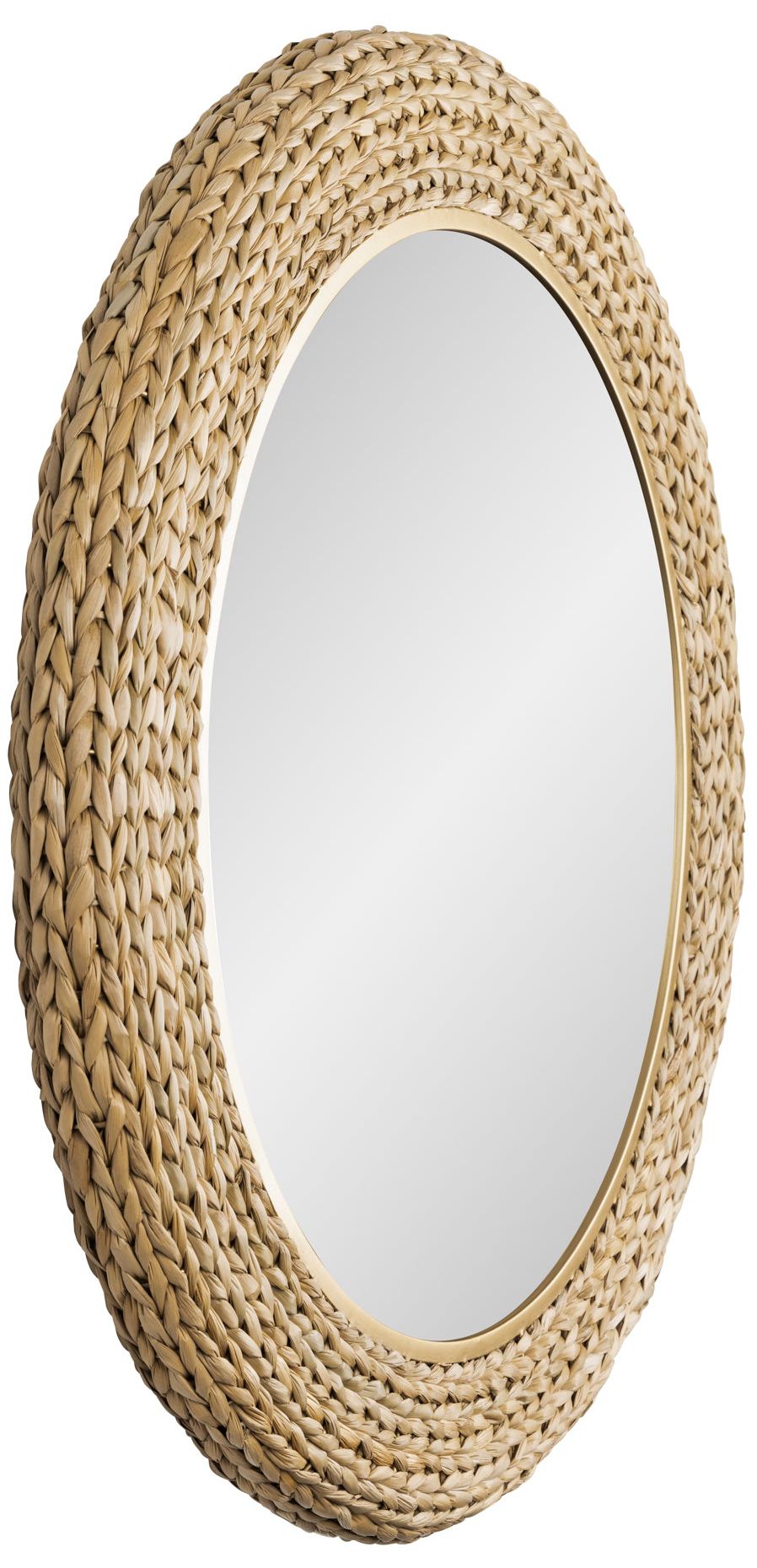 Image 2 Athena 40-in Round Wall Mirror - French Gold/Natural Seagrass more views