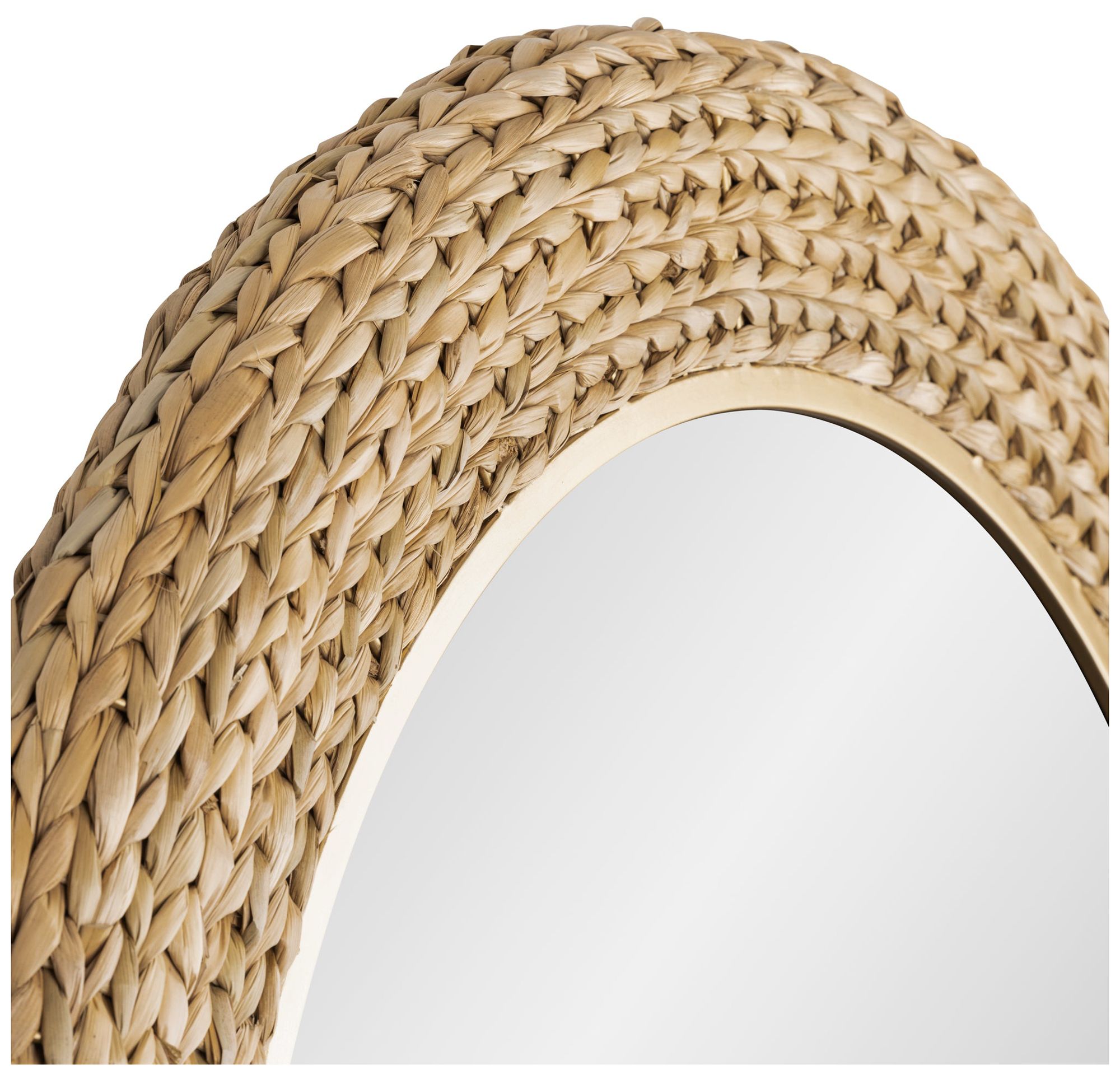 Image 4 Athena 40-in Round Wall Mirror - French Gold/Natural Seagrass more views