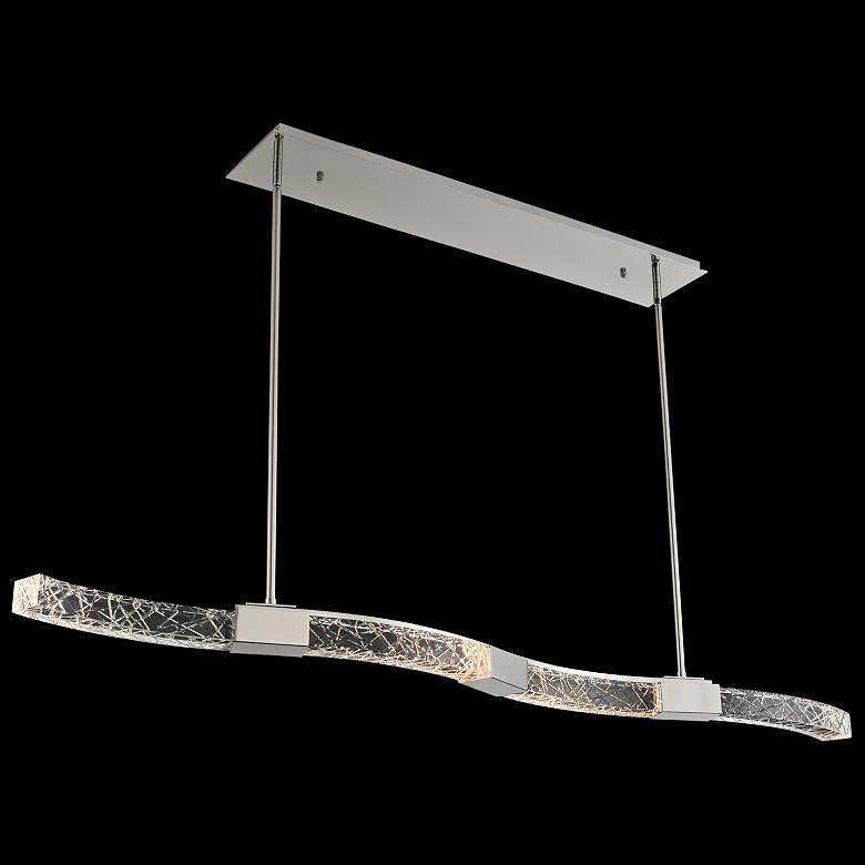 Image 1 Athena 54"W Polished Nickel LED Kitchen Island Light Pendant