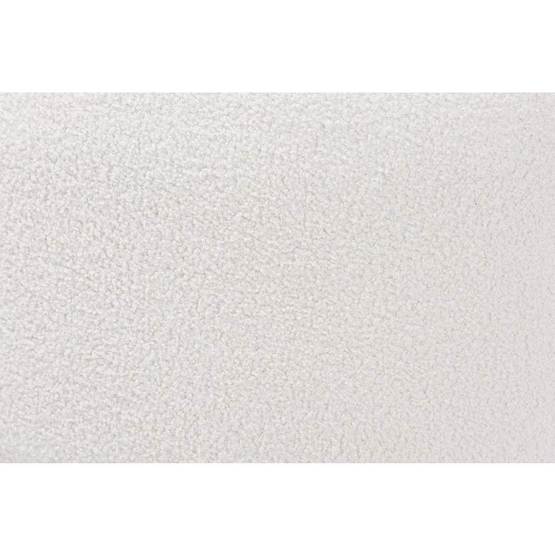 Image 5 Athena Ivory Boucle Fabric Round Tufted Ottoman more views
