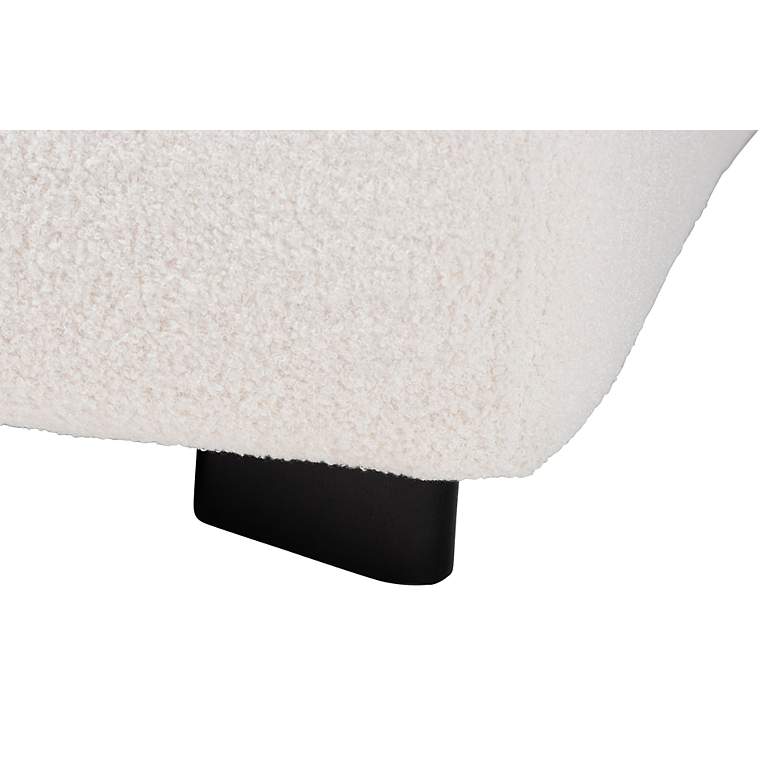 Image 4 Athena Ivory Boucle Fabric Square Tufted Ottoman more views