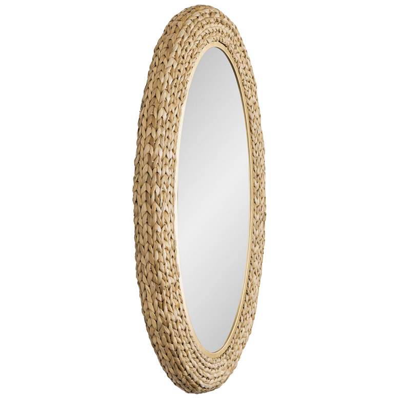 Image 3 Athena Natural Seagrass 24 1/4" x 40 1/4" Oval Wall Mirror more views