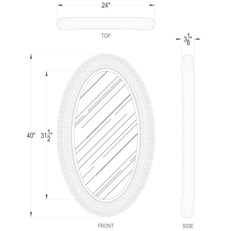 Image 6 Athena Natural Seagrass 24 1/4" x 40 1/4" Oval Wall Mirror more views