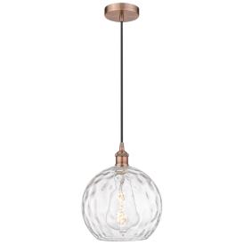 Athens 10" Antique Copper Mini Pendant w/ Clear Water Glass Shade Athens 10" Antique Copper Mini Pendant w/ Clear Water Glass Shade
