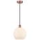 Athens 10" Antique Copper Mini Pendant w/ Matte White Shade