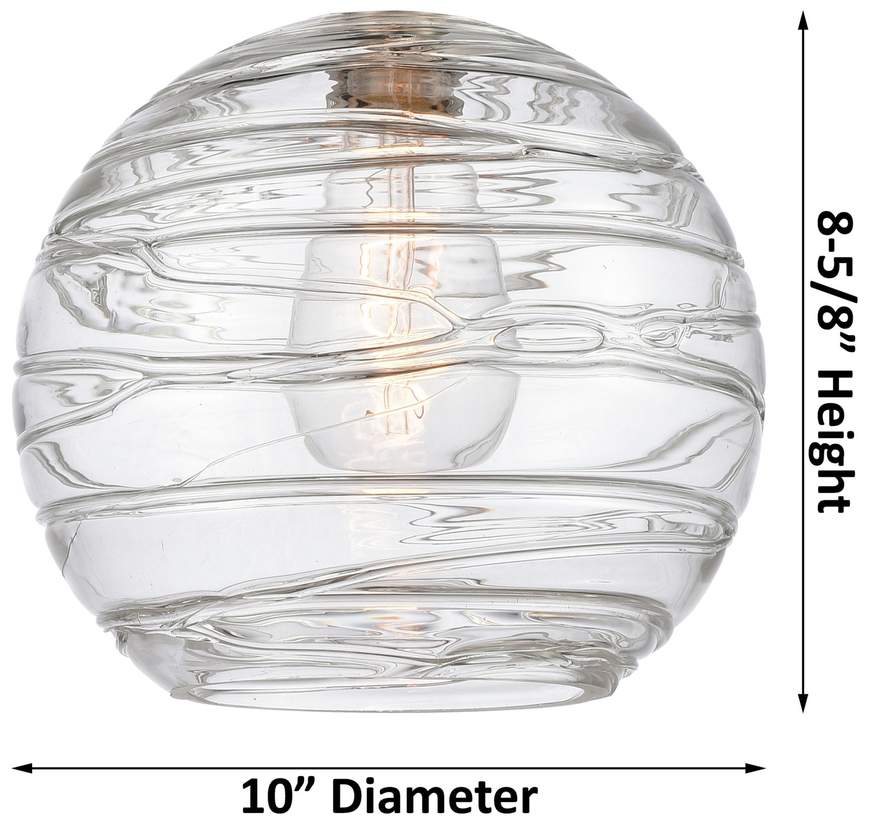 Image 6 Athens 10" Brushed Brass Mini Pendant w/ Clear Deco Swirl Shade more views