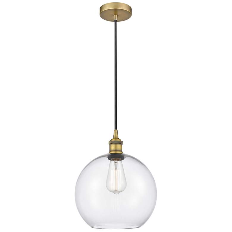 Image 1 Athens 10" Brushed Brass Mini Pendant w/ Clear Shade