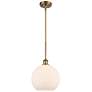 Athens 10" Brushed Brass Stem Hung Mini Pendant w/ Matte White Shade