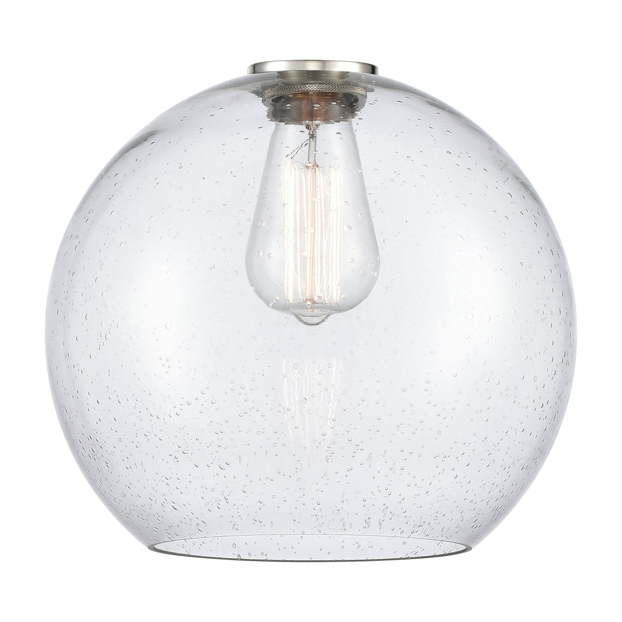 Image 3 Athens 10" Brushed Satin Nickel Mini Pendant w/ Seedy Shade more views