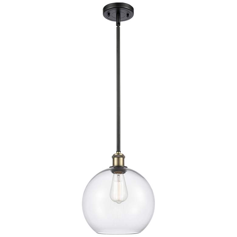 Image 1 Athens 10" LED Mini Pendant - Black Antique Brass - Clear Shade