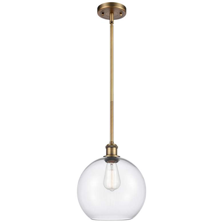 Image 1 Athens 10" LED Mini Pendant - Brushed Brass - Clear Shade