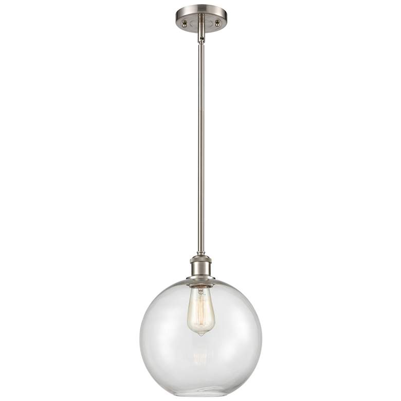 Image 1 Athens 10" LED Mini Pendant - Brushed Satin Nickel - Clear Shade