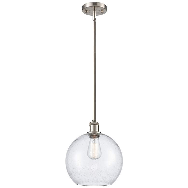 Image 1 Athens 10" LED Mini Pendant - Brushed Satin Nickel - Seedy Shade