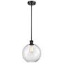 Athens 10" LED Mini Pendant - Matte Black - Clear Shade