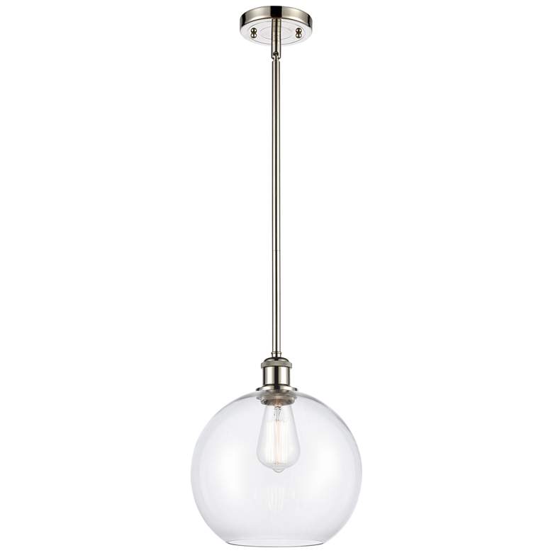 Image 1 Athens 10" LED Mini Pendant - Polished Nickel - Clear Shade