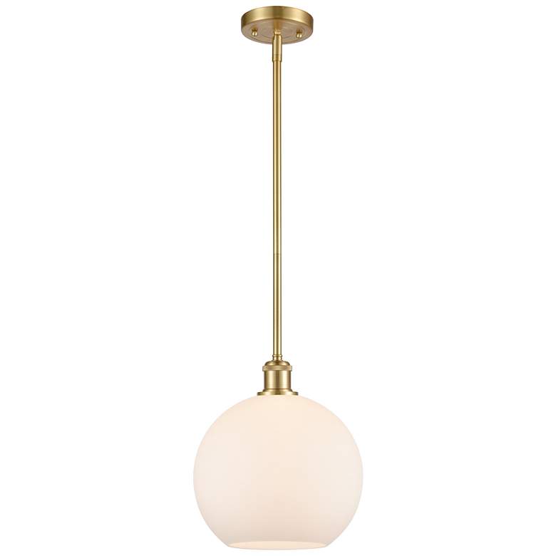 Image 1 Athens 10" LED Mini Pendant - Satin Gold - Matte White Shade