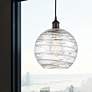 2_Athens 10" Matte Black Mini Pendant w/ Clear Deco Swirl Shade more views