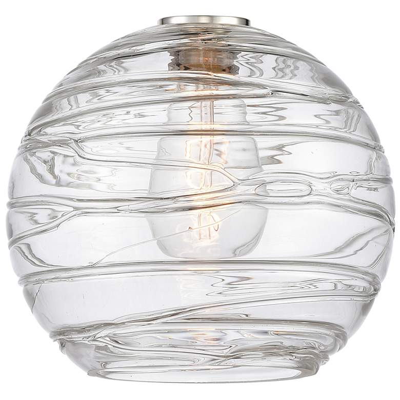 Image 4 Athens 10" Matte Black Mini Pendant w/ Clear Deco Swirl Shade more views