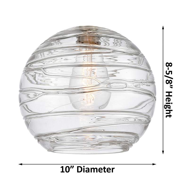 Image 6 Athens 10" Matte Black Mini Pendant w/ Clear Deco Swirl Shade more views