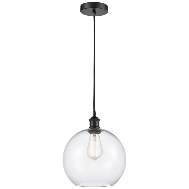 Image 1 Athens 10" Matte Black Mini Pendant w/ Clear Shade