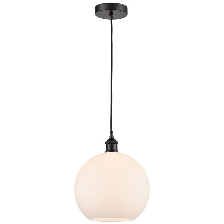 Image 1 Athens 10" Matte Black Mini Pendant w/ Matte White Shade