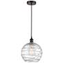 Athens 10" Oil Rubbed Bronze Mini Pendant w/ Clear Deco Swirl Shade