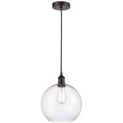Athens 10" Oil Rubbed Bronze Mini Pendant w/ Clear Shade