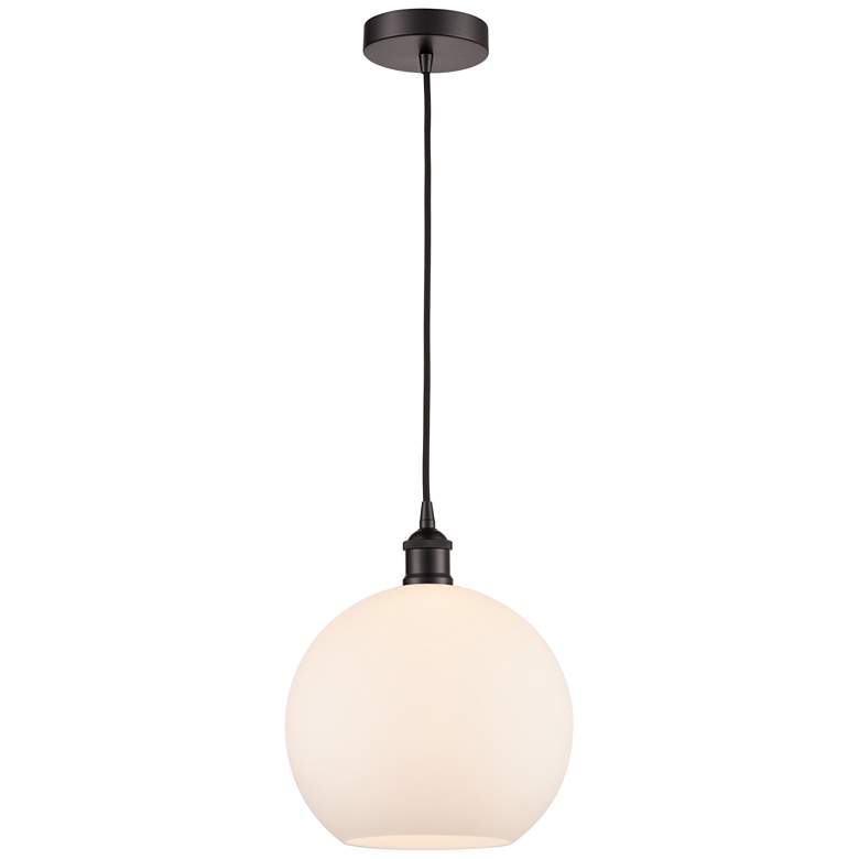 Image 1 Athens 10" Oil Rubbed Bronze Mini Pendant w/ Matte White Shade